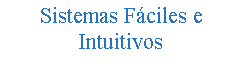 Cuadro de texto: Sistemas F�ciles e Intuitivos