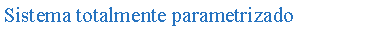 Cuadro de texto: Sistema totalmente parametrizado